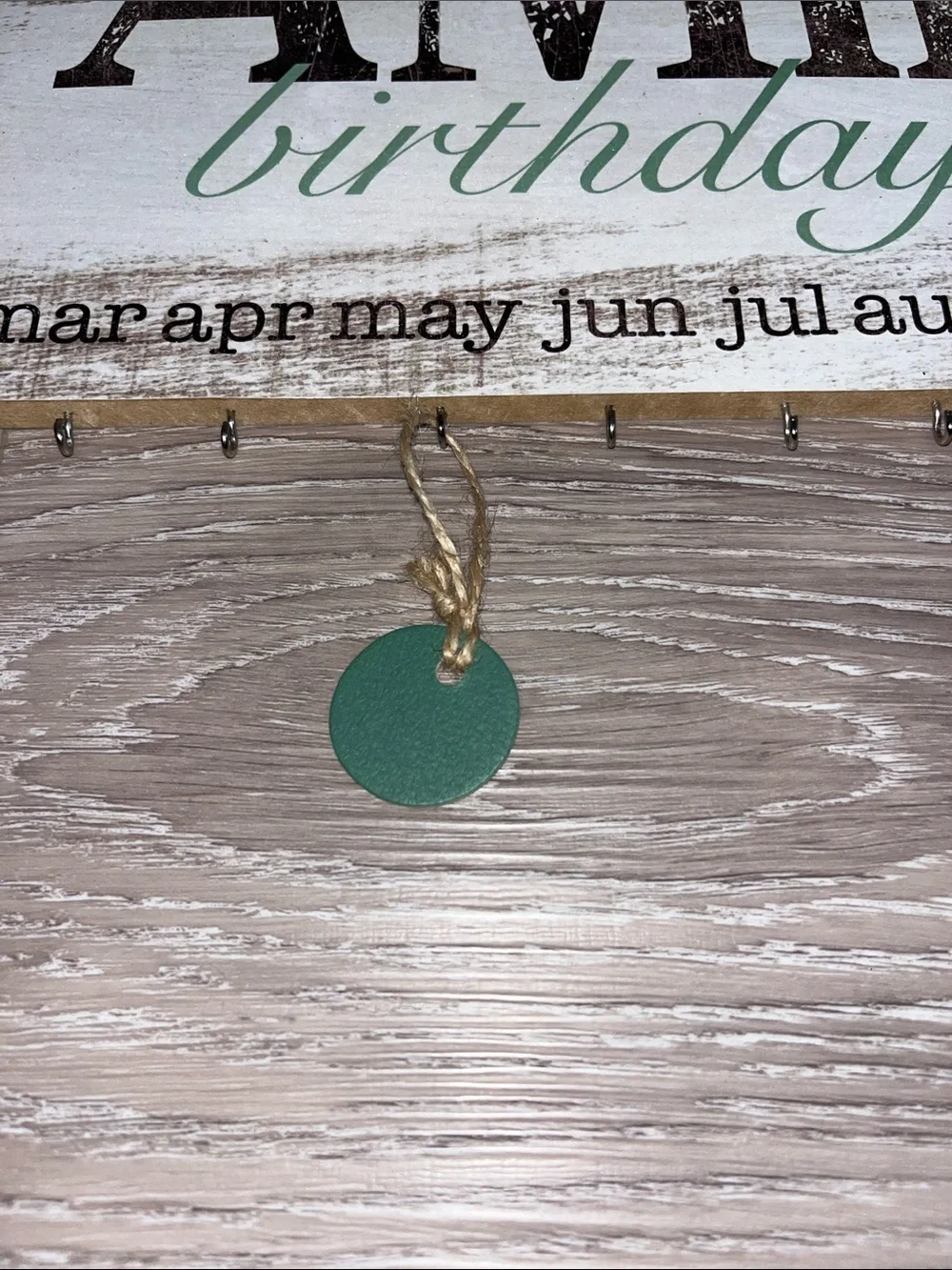 Family Birthdays Wall Sign - White & Green